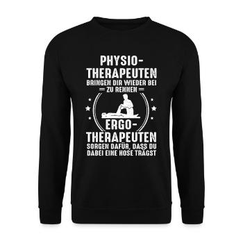 Physio Therapeuten Rennen Ergo Therapeuten Hose - Unisex Pullover - Schwarz - Vorne - Alina (178cm) & Michal (187cm)