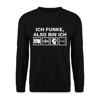 Cooles Amateurfunk Funkamateur Funker HAM Geschenk - Unisex Pullover - Schwarz - Vorne - Alina (178cm) & Michal (187cm)
