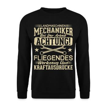 Landmaschinen Mechaniker - Unisex Pullover - Schwarz - Vorne - Alina (178cm) & Michal (187cm)