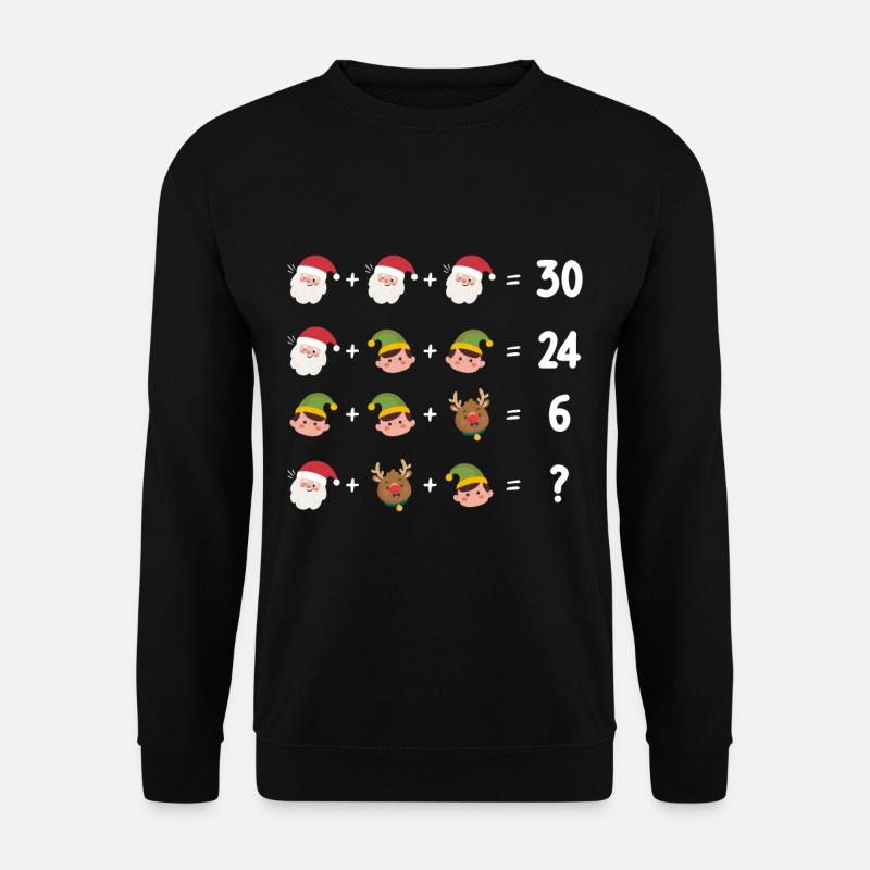 Noël Math Elfes Père Noël Rennes - Sweat-shirt Unisexe - noir