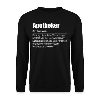 Pharmazeut Pillendreher Apotheke Apotheker - Unisex Pullover - Schwarz - Vorne - Alina (178cm) & Michal (187cm)