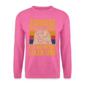 Zuhause ist wo meine Eulen sind - Unisex Pullover - Pink - Vorne