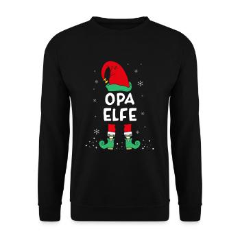 Opa Elf - Unisex Pullover - Schwarz - Vorne - Alina (178cm) & Michal (187cm)