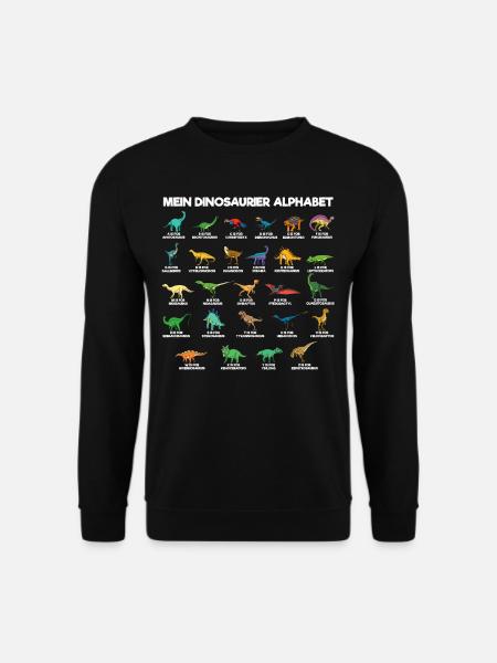 Dinosaurier Alphabet A-Z Dino ABC T-Rex - Unisex Pullover - Schwarz
