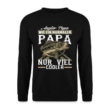 Vatertagsgeschenk Angler Angeln Hobby - Unisex Pullover - Schwarz - Vorne - Alina (178cm) & Michal (187cm)