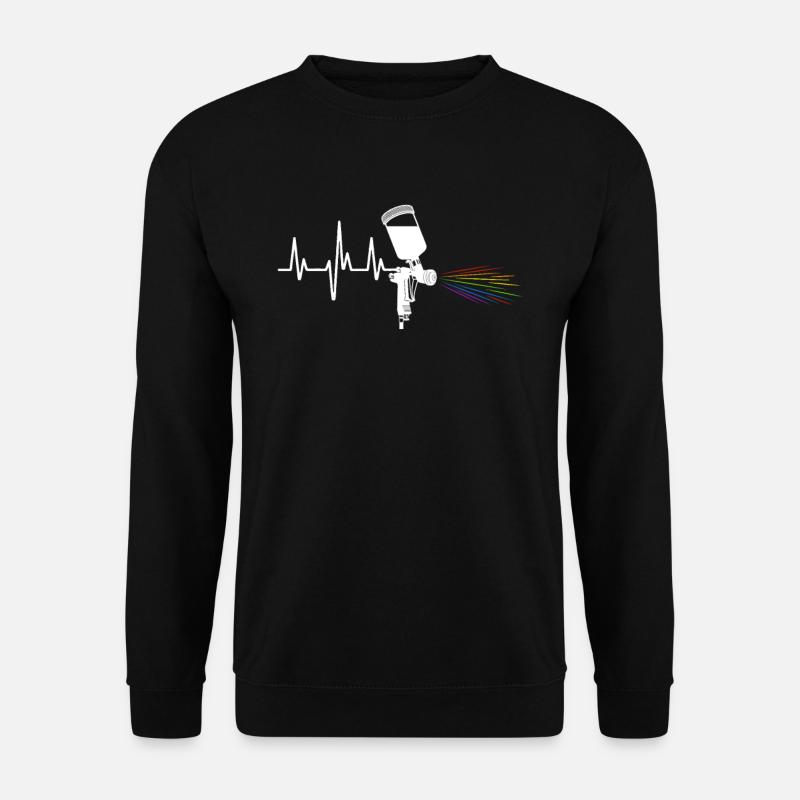 Herzschlag Lackierer Puls Lackierpistole - Unisex Pullover - Schwarz