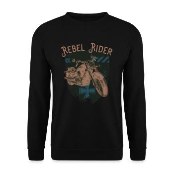 Rebel Rider Moto Vintage Rocker Motard - Sweat-shirt Unisexe - noir - Devant - Alina (178cm) & Michal (187cm)