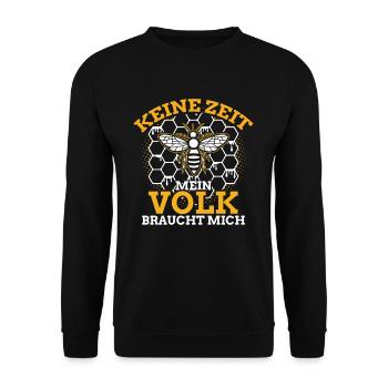 Keine Zeit Mein Volk Braucht Mich Imker - Unisex Pullover - Schwarz - Vorne - Alina (178cm) & Michal (187cm)