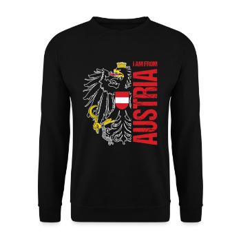 I Am From Austria Österreich - Unisex Pullover - Schwarz - Vorne - Alina (178cm) & Michal (187cm)