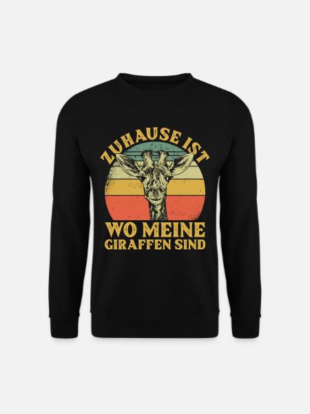 Zuhause ist wo meine Giraffen sind Giraffe - Unisex Pullover - Schwarz
