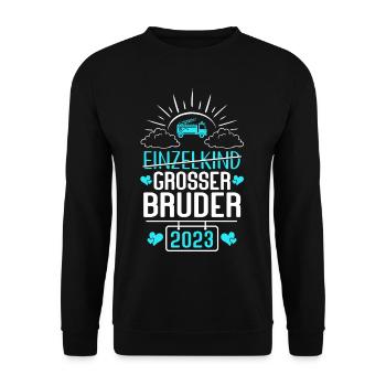 Großer Bruder 2023 - Unisex Pullover - Schwarz - Vorne - Alina (178cm) & Michal (187cm)