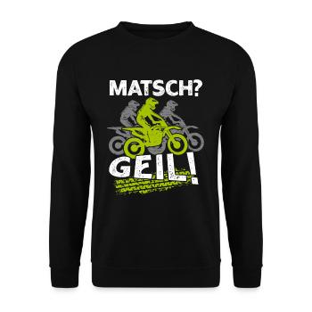 Matsch Geil Motocross Motocrossfahrer Dreckig - Unisex Pullover - Schwarz - Vorne - Alina (178cm) & Michal (187cm)