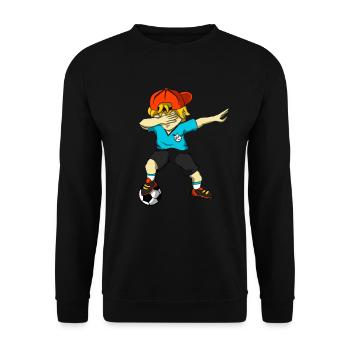Fußball Junge Fußballer Fußballspieler Kinder - Unisex Pullover - Schwarz - Vorne - Alina (178cm) & Michal (187cm)