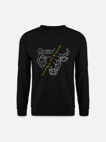 Bulle und Bär die Tiere der Börse und der Aktien - Unisex Pullover - Schwarz