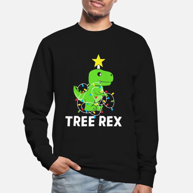 Tree Rex Christmas Dinosaur Tree T Rex Dinosaur Unisex Pullover