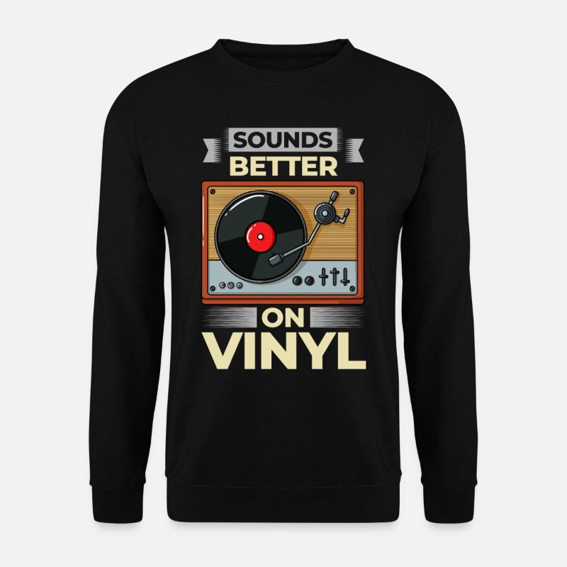 Disques de tourne-disques sur platine - Sweat-shirt Unisexe - noir