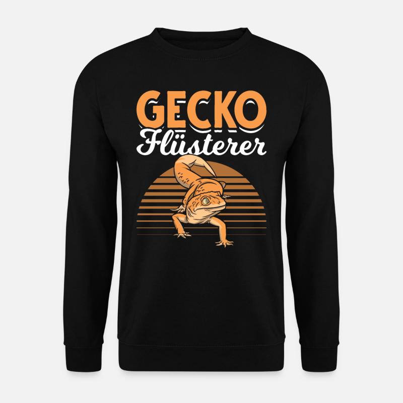 Gecko Flüsterer Lieblingstier Gecko Echse - Unisex Pullover - Schwarz
