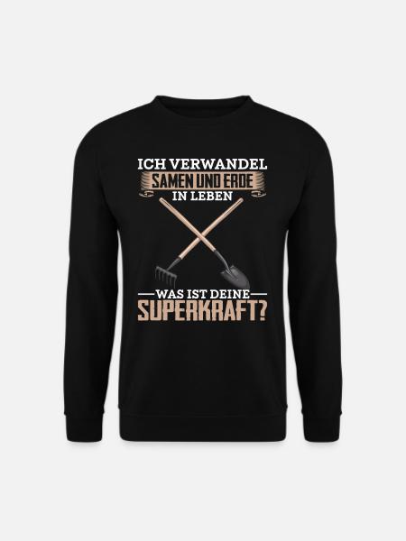Gärtner lustiger Spruch Garten Samen Erde Gartenge - Unisex Pullover - Schwarz
