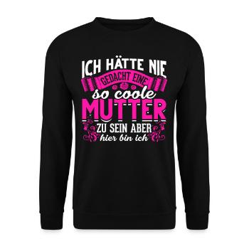 Coole Mutter lustiger Spruch Mama Mutter - Unisex Pullover - Schwarz - Vorne - Alina (178cm) & Michal (187cm)