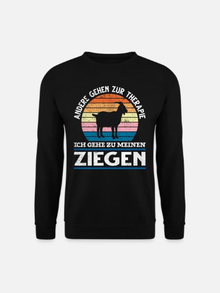 Therapie Ziegen lustiger Spruch Ziege Bauernhof - Unisex Pullover - Schwarz