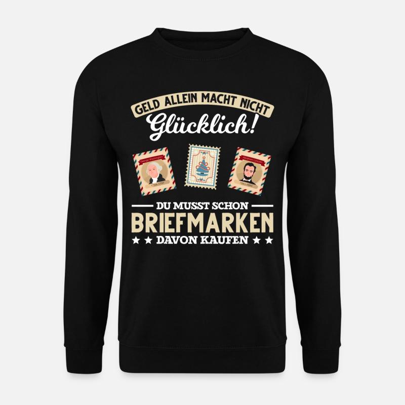 Briefmarken lustiger Spruch Briefmarken Sammler Po - Unisex Pullover - Schwarz