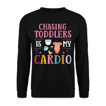 Baby-sitter Assistante maternelle Garde d’enfants Merci - Sweat-shirt Unisexe - noir - Devant - Alina (178cm) & Michal (187cm)