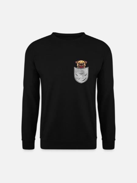 Pocket Dog Animal In Your Pocket Pug Dog - Unisex Pullover - Schwarz