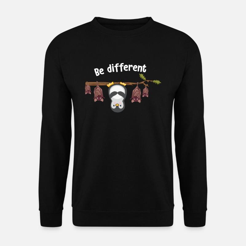 Be Different Pinguin Fledermaus Tier - Unisex Pullover - Schwarz