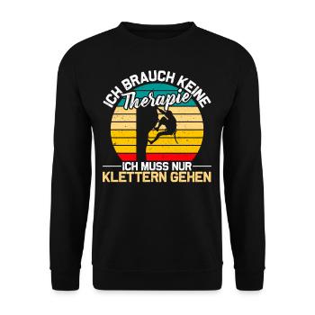 Therapie Klettern lustiger Spruch Kletterer Sportl - Unisex Pullover - Schwarz - Vorne - Alina (178cm) & Michal (187cm)