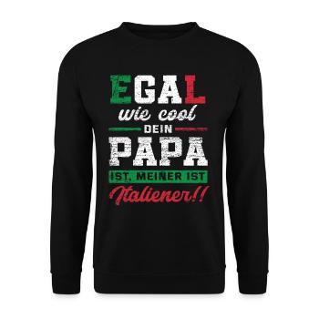 Italien Papa Italiener - Unisex Pullover - Schwarz - Vorne - Alina (178cm) & Michal (187cm)