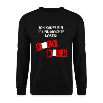 Ich Kaufe Ein I Und Möchte Lösen - Unisex Pullover - Schwarz - Vorne - Alina (178cm) & Michal (187cm)