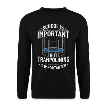 Trampoline Trampoline gymnastics Trampoline jumping - Unisex Sweatshirt - black - Front - Alina (178cm) & Michal (187cm)