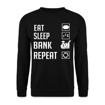Banquier retraité Banque d’investissement Banque d’argent - Sweat-shirt Unisexe - noir - Devant - Alina (178cm) & Michal (187cm)