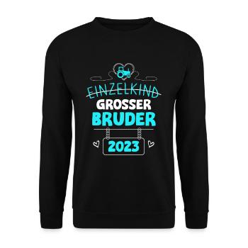 Bald Großer Bruder 2023 Traktor - Unisex Pullover - Schwarz - Vorne - Alina (178cm) & Michal (187cm)