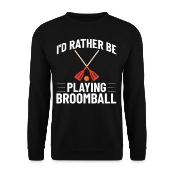 Broomball Stockspiel Ballspieler Spieler Spiel - Unisex Pullover - Schwarz - Vorne - Alina (178cm) & Michal (187cm)