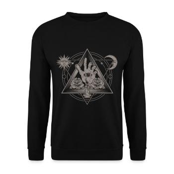 Esoteric Moon Sun Eye Spiritual - Unisex Sweatshirt - black - Front - Alina (178cm) & Michal (187cm)