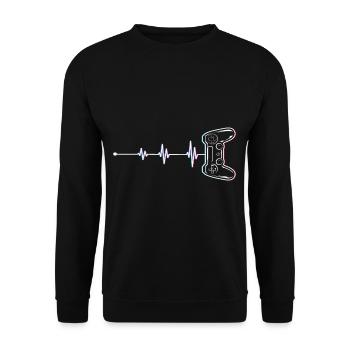 Kids Video Game Geek Controller Gamer Heartbeat - Unisex Sweatshirt - black - Front - Alina (178cm) & Michal (187cm)