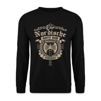 Hammersbald Mythologie nordique Patience Impatience - Sweat-shirt Unisexe - noir - Devant - Alina (178cm) & Michal (187cm)