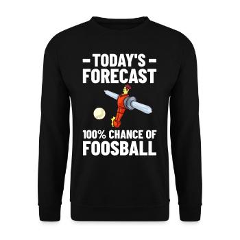 Foosball Tischfußball Kickern Kickertisch Spieler - Unisex Pullover - Schwarz - Vorne - Alina (178cm) & Michal (187cm)