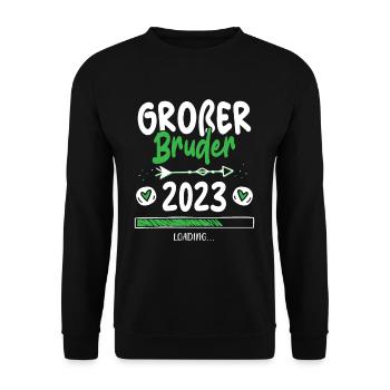 Großer Bruder 2023 - Unisex Pullover - Schwarz - Vorne - Alina (178cm) & Michal (187cm)