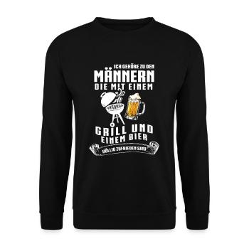 Grillen Bier Grill - Unisex Pullover - Schwarz - Vorne - Alina (178cm) & Michal (187cm)