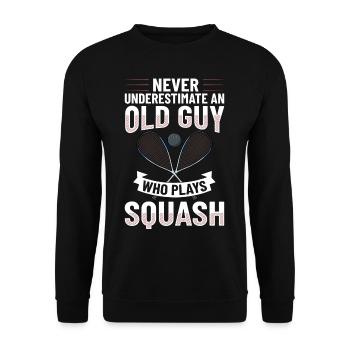 Squash Sport Spiel Ball Racket Court Spieler - Unisex Pullover - Schwarz - Vorne - Alina (178cm) & Michal (187cm)