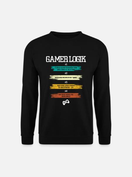 Gamer Logik - Unisex Pullover - Schwarz
