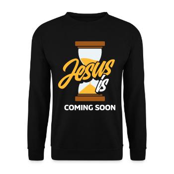 Pastor Jesus coming soon Pastor - Unisex Sweatshirt - black - Front - Alina (178cm) & Michal (187cm)