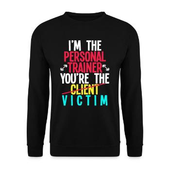 Personal Trainer - Unisex Sweatshirt - black - Front - Alina (178cm) & Michal (187cm)