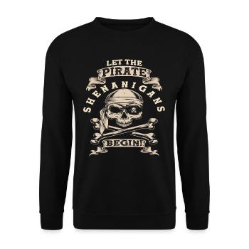 Costume d’os de crâne de pirate - Sweat-shirt Unisexe - noir - Devant - Alina (178cm) & Michal (187cm)
