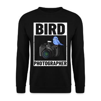 Bird Photography Lens Camera Photographer - Unisex Sweatshirt - black - Front - Alina (178cm) & Michal (187cm)