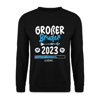 Großer Bruder 2023 Loading - Unisex Pullover - Schwarz - Vorne - Alina (178cm) & Michal (187cm)