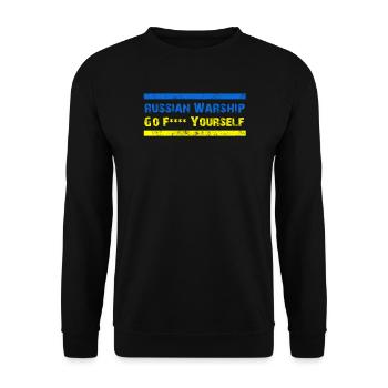 Russian warship go f yourself - Unisex Pullover - Schwarz - Vorne - Alina (178cm) & Michal (187cm)