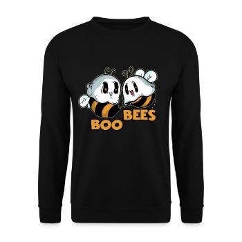 Boo Bees Geister Halloween Bienen - Unisex Pullover - Schwarz - Vorne - Alina (178cm) & Michal (187cm)